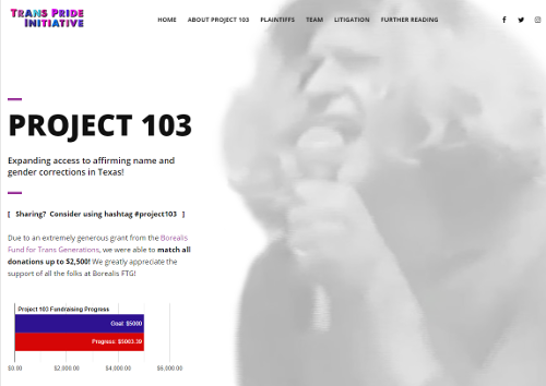 image of the project 103 home page
